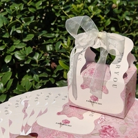 Boîte à dragées avec poignée, boîte cadeau florale esthétique pour mariage, fête prénuptiale, fiançailles, fournitures pour fête, emballage cadeau de remerciement