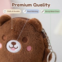 Porte-monnaie en peluche avec fermeture éclair, porte-clés, sac à monnaie de dessin animé, breloque, petite bourse à monnaie Kawaii pour femmes et filles