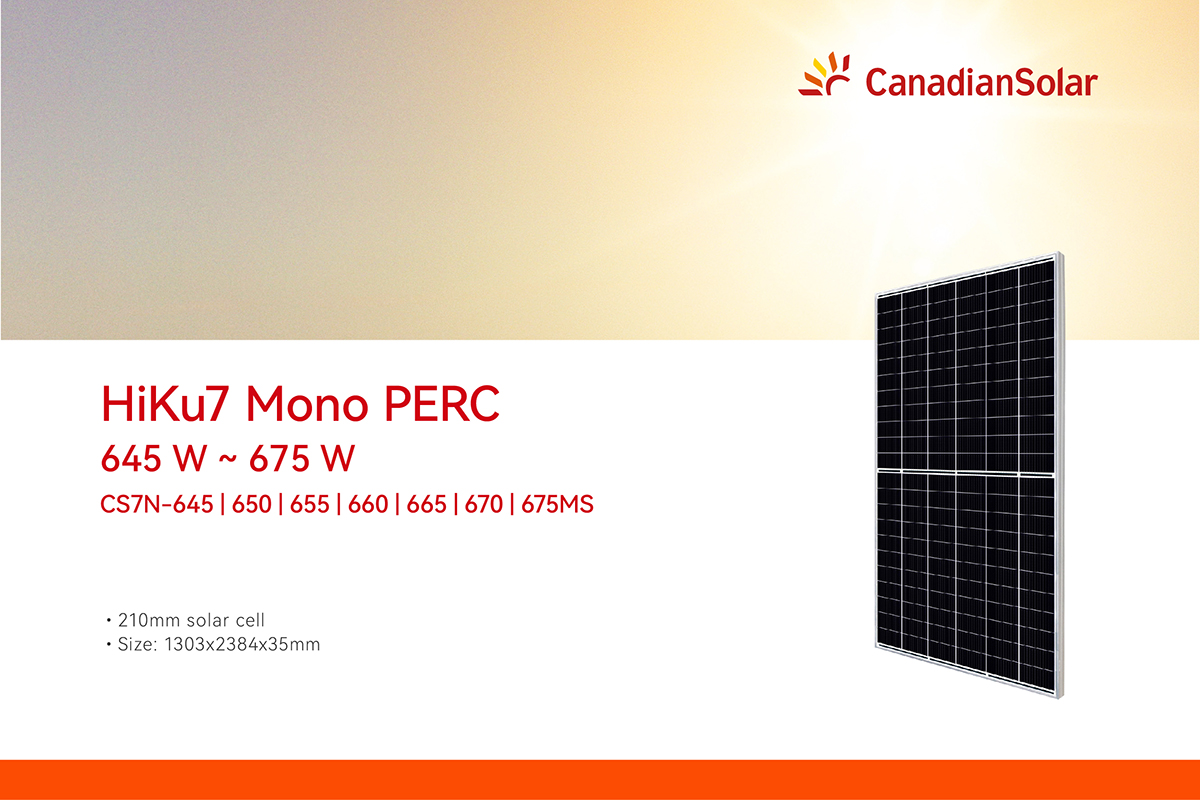 Canadian Solar Hiku7 670W Mono Half Cell Solar Panel for