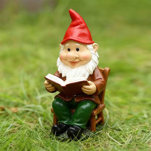 Statues de gnomes de jardin en résine (planteur/liseur/bricoleur/musicien) résistantes aux intempéries pour la décoration de patio, de cour et de pelouse - Product Image 2