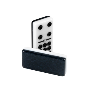Ensemble de 28 tuiles de dominos noires et blanches, blocs de dominos <span class=keywords><strong>double</strong></span> six, jeu de dominos à 9 pattes de poulet dans une boîte en fer pour jeux de table - Product Image 3