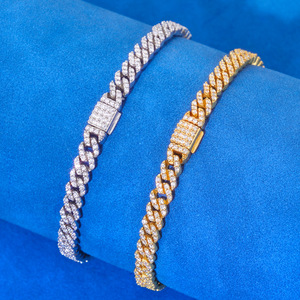 Factory OEM ODM HipHop Moissanite Bracelet 6mm Chain Fine Luxury Jewelry Women <b>Men</b> 925 Sterling Silver Link Chain Cuban Bracelet - Product Image 3