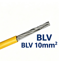 Cable conductor de aluminio sólido BLV, con aislamiento de PVC, cable para instalación fija en edificios, voltaje nominal 450/750V