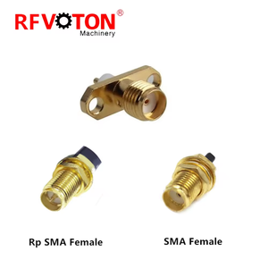 <span class=keywords><strong>SMA</strong></span> RF nối <span class=keywords><strong>SMA</strong></span> nữ 2 lỗ mặt bích Hàn PCB bảng điều khiển gắn kết nối đồng trục mạ vàng - Product Image 4