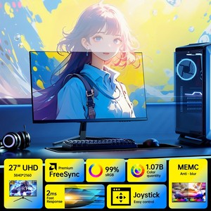 Moniteur <span class=keywords><strong>de</strong></span> jeu IPS grand écran Bolinia/OEM <span class=keywords><strong>de</strong></span> <span class=keywords><strong>27</strong></span> <span class=keywords><strong>pouces</strong></span>, 4K UHD, 60 Hz, temps <span class=keywords><strong>de</strong></span> réponse <span class=keywords><strong>de</strong></span> 2 ms, 100 % sRGB, HDR, écran LED pour ordinateur <span class=keywords><strong>de</strong></span> bureau - Product Image 2
