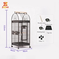 Nouvelle Arrivée - Cage à Oiseaux en Métal de Luxe, Décorative, pour l'Affichage des Oiseaux, avec Roues Fixables