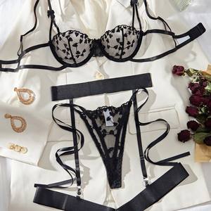 Nueva Llegada, Conjunto de Lencería Sexy para Mujer, Estilos Maduros y Sensuales, Bordado, Ropa Interior Transparente - Product Image 2