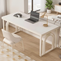 Bureau de travail simple DESIN en crème, base métallique écologique, design moderne, fabriqué en Chine, pour la maison, le bureau, l'étude et l'écriture.