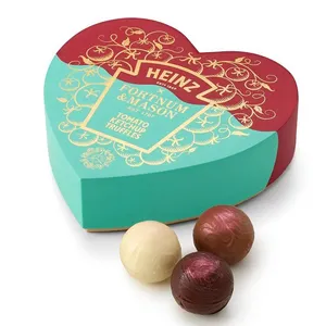 环保粉色奢华空心形巧克力草莓礼品纸盒牛奶定制标志巧克力包装盒