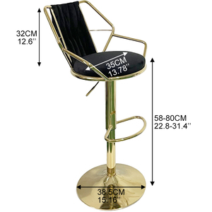 Nhà Máy bán hàng trực tiếp của nhung <span class=keywords><strong>Bar</strong></span> phân cho phòng khách bán chạy nhất vàng-khung Ergonomic <span class=keywords><strong>Bar</strong></span> phân cho phòng ăn - Product Image 2