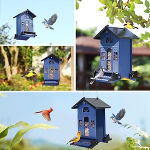 Oniya màu xanh hải quân sóc bằng chứng ngoài trời <span class=keywords><strong>Bird</strong></span> feeders 5lbs hạt giống lớn công suất không thấm nước kim loại Hoang Dã <span class=keywords><strong>Bird</strong></span> Seed feeders - Product Image 6