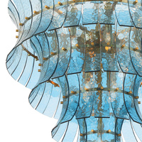 Lustre moderne de luxe en verre artistique courbé à étages avec structure métallique, suspension de plafond pour table à manger, salon, hôtel