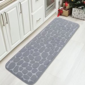Tapis de cuisine Cangming 40x60cm 50x80cm en polaire corail antidérapant, absorbant, résistant aux taches, facile à nettoyer, couleur unie - Product Image 4