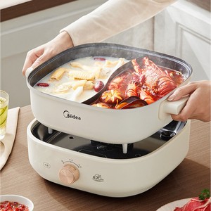 Olla Eléctrica Midea de 6L con Doble Compartimento, Sartén Antiadherente Multifuncional para Cocinar, Freír y Saltear - Product Image 2