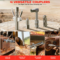 Kit de pistolet à graisse électrique 20V avec tube d'extension, 4 raccords, mallette rigide, sangle d'épaule et clé hexagonale pour usage industriel