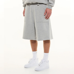 شورت رجالي كاجوال مصنّع، شورت فضفاض بأسلوب الشارع، خصر مطاطي، مقاس كبير، تصميم مريح، جيب للهاتف، شورت ثقيل الوزن - Product Image 3