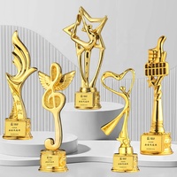 Trophée en résine dorée en forme de couronne et d'étoile, personnalisable avec gravure, pour événement, trophée en cristal