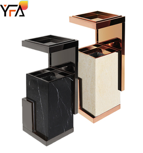 Nhà Máy Bán Hàng Trực Tiếp Thương Mại Đá Cẩm Thạch Đá Thùng Rác Có Thể Với Gạt Tàn Thép Không Gỉ Vuông Khách Sạn Trung Tâm Mua Sắm Thang Máy Chất Thải <span class=keywords><strong>Bin</strong></span> - Product Image 1