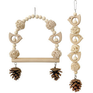 Meilleur ensemble de jouets pour perroquets de luxe, mignons et durables - Jouets interactifs en bois durables pour l'intérieur, de différentes tailles, marque <span class=keywords><strong>YUHAN</strong></span> - Product Image 2