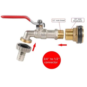 Garden Brass Fitting with Filtre 1/2" IBC Water Tank <b>Tap</b> Garden Hose Thread Faucet IBC Tank <b>Valve</b> Hose Connector - Product Image 3
