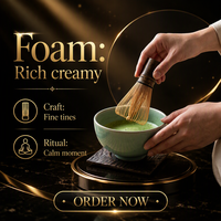Fouet à Matcha en Bambou de Qualité Professionnelle, Chasen à 100 Dents, Outil Artisanal pour Cérémonie du Thé, Vente en Gros OEM