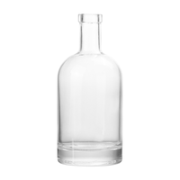 Bouteille de liqueur vide en verre rond nordique de 750 ml, bouteille de vodka, de rhum, de gin, de cocktail de qualité supérieure