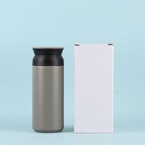 <b>Large</b> 500ml Japanese Harajuku Insulated Cup 304 Stainless Steel with Handle Flat Lid Portable Travel <b>Mug</b> for Tea - Product Image 1