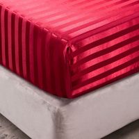 Parure de draps de style américain en microfibre unie 3 pièces, soie satinée rouge 400TC, antistatique, respirante, personnalisable, pour mariage