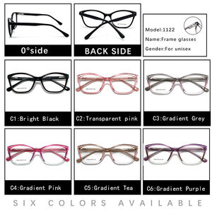 משקפי עיניים חתול אופנה חדש משקפי ססגוניות מרובעים מסגרות מרובעים יוניסקס עבור משקפי ראייה - Product Image 6