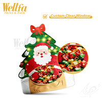 Sachet Doypack personnalisé en forme de sapin de Noël, avec fermeture éclair, qualité alimentaire, pour snacks, biscuits, bonbons, emballage plastique avec fenêtre