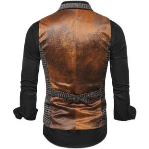 2025 Cross-Border para <span class=keywords><strong>Amazon</strong></span> Men's Plaid Chaleco <span class=keywords><strong>de</strong></span> traje informal <span class=keywords><strong>de</strong></span> un solo pecho Ropa exterior formal para Otoño e Invierno - Product Image 5