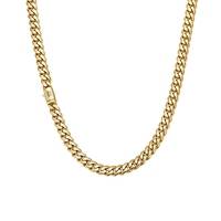Ensemble collier et bracelet chaîne cubaine Miami 6-14 mm, or 14K 18K, acier inoxydable, style hip-hop, collier à maillons cubains Monaco pour hommes