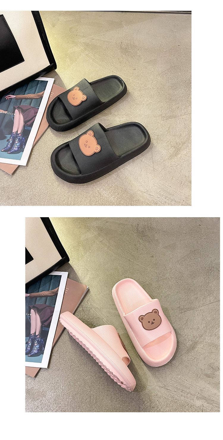 Love Bear Summer Slippers Women Indoor Home Non-slip Bathroom Soft Slides Slippers