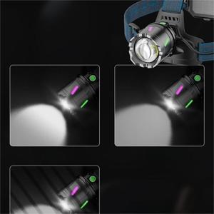 Headlamp <b>Rechargeable</b> Adjustable Bright Headlight 3 Modes with Warning Night Light Headlamp IPX5 Waterproof Head <b>Flashlight</b> - Product Image 6