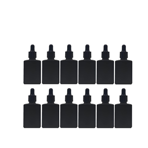 Nuevo Envase de Vidrio Esmerilado Negro Mate de 30ml 50ml 100ml para Suero para el Cuidado de la Piel, Aceite Esencial, con Gotero, Personalizable con Logotipo - Product Image 1
