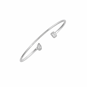 Bracelet manchette ouverte en acier inoxydable personnalisé avec pierre de zircon, étanche, hypoallergénique, plaqué or, style minimaliste, cadeau tendance - Product Image 2