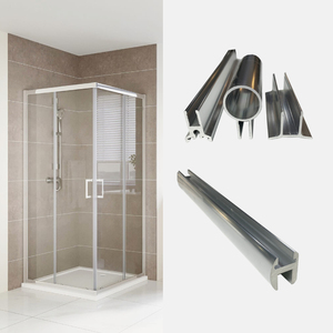 <span class=keywords><strong>Mampara</strong></span> de <span class=keywords><strong>Ducha</strong></span> Personalizada con Piezas de Aleación de Aluminio en Ángulo Recto en Color Plateado para Accesorios de Mamparas de <span class=keywords><strong>Ducha</strong></span> - Product Image 1