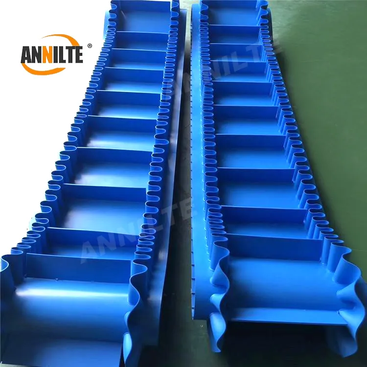 Annilte pu food grade incline conveyor belt with hopper