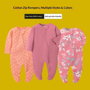 Body Neonato Unisex in Cotone a Maniche Lunghe con Cerniera YKK, Colletto a O, Stampa Termotrasferibile con Impronta del Piede, Modello Lungo per Arrampicata - Vendita all'Ingrosso - Product Image 2