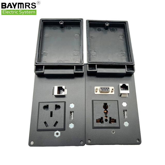 BAYMRS RS/80-4 Industrial Brass Panel Mount Connector with RJ45/USB/IP56