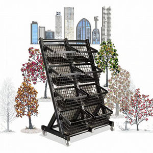 상업용 금속 슈퍼마켓 진열대 50-80kg 용량 부식 방지 에폭시 분체 도장 독립형 스낵 캔디 사진 칩 진열대 - Product Image 3