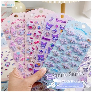 For Series 3D Felt Fabric Cartoon Pattern Kuromi Handmade <strong>Stickers</strong> for Phone and Computer Decoration - Product Image 1