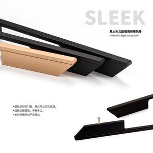 Tirador de Puerta de Armario Extraíble Moderno y Minimalista de Color Negro de Lujo con Ranura Integrada para Armario con Tirador Largo - Product Image 6