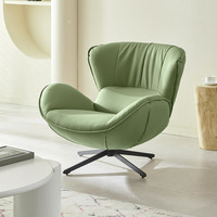 Fauteuil pivotant simple en PU de style nordique, luxe léger, moderne et minimaliste, pour salon, balcon, détente
