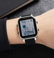 Montre digitale Skmei 1971 à thème spatial, en gel de silice, chrono, étanche, Relojes-hombr en gros, montre de sport pour hommes