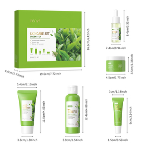 Produtos Cosméticos para Cuidados com a Pele Antienvelhecimento Clareador Chá Verde Colágeno Sérum Facial Essência Creme Kit Skincare - Product Image 2