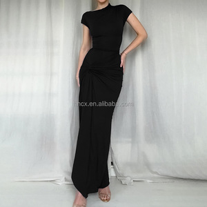 Cx8979 Women's Casual Summer Red Crossover Strapless Dress Sexy <strong>Non</strong>-Slip Natural Waist Popular <strong>Fashion</strong> Solid Eco-Friendly - Product Image 5