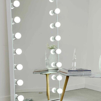 Vente directe d'usine, miroir sur pied moderne pour la maison, chambre à coucher, miroir de maquillage avec ampoules LED