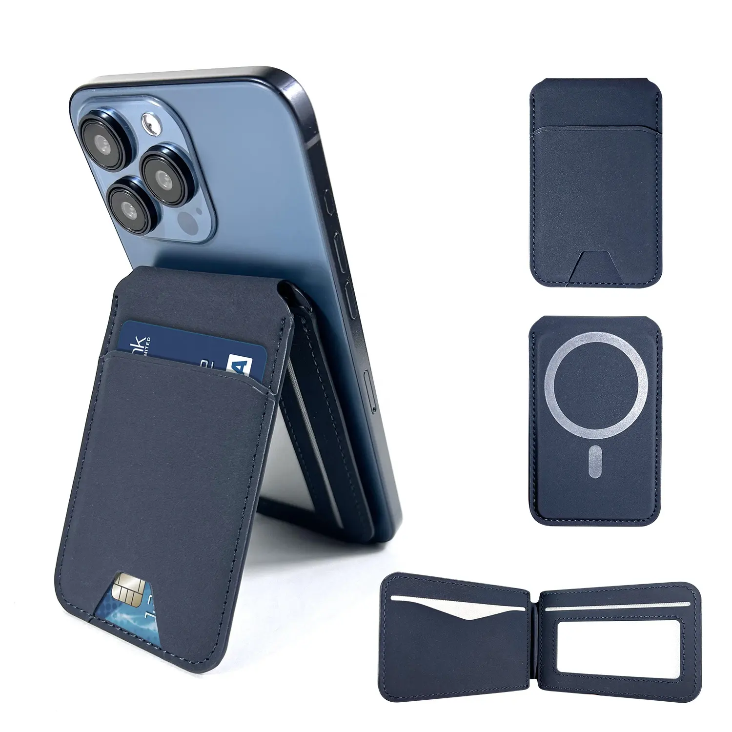 2024 Beelan Luxe Afneembare Lederen Portemonnee Hoesje Voor Magnetische Kaarthouder Telefoon Case Stand Voor Iphone 15 Voor Iphone 15 Pro Max