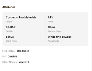 Approvisionnement d'usine : Poudre de Vitamine C Liposomale (Acide L-Ascorbique) à 99 % pour l'éclaircissement et l'illumination de la peau - Product Image 6
